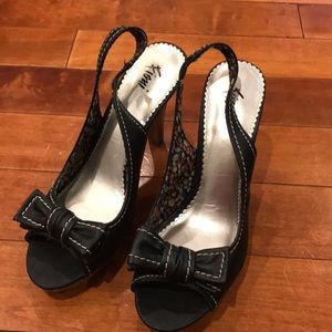 Black heeled sandals